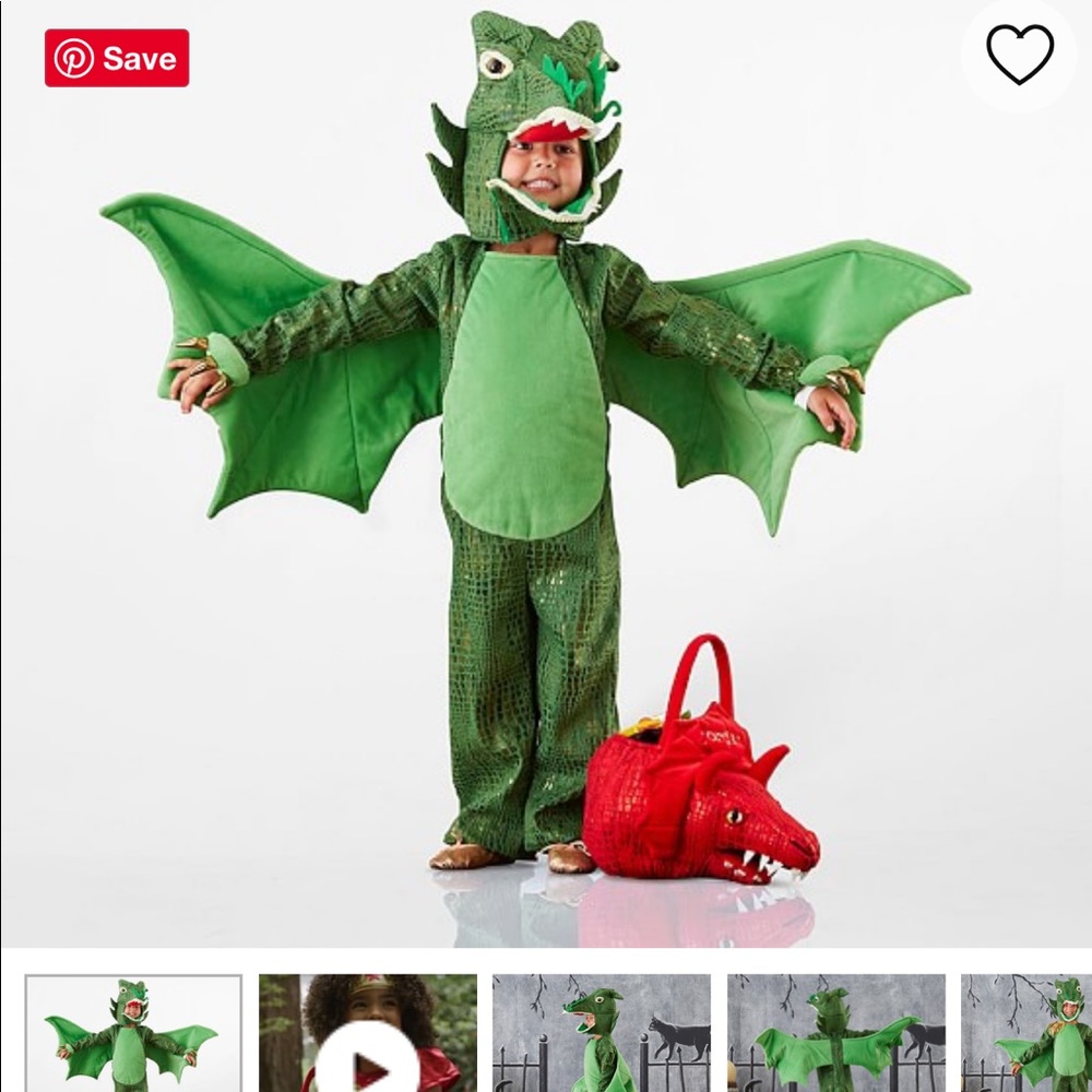 Pottery barn 3T Green Dragon Halloween Costume